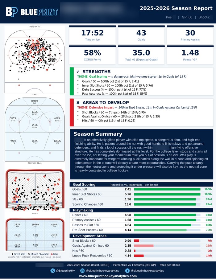 Sample player report